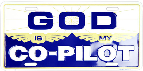 HangTime God is my Co-Pilot 6x12 inch Religious  license plate