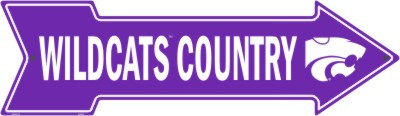HangTime Kansas State University - Kansas Wildcats - WILDCATS COUNTRY 6 x 20 inch Arrow Sign