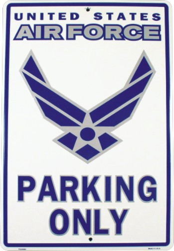 HangTime US Air Force Parking Only 12x18 inch Parking Sign
