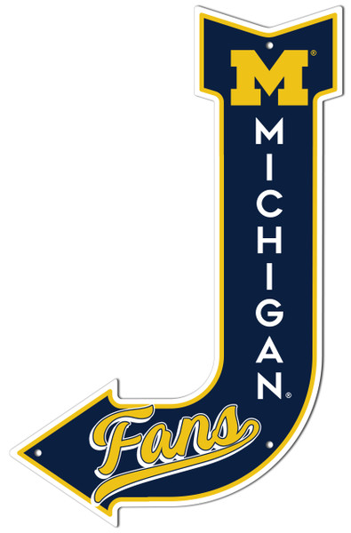 HangTime University of Michigan - Michigan Wolverines 17.5 x 11.5 J Arrow Sign