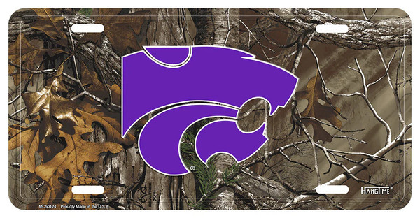 HangTime Kansas State Univeristy - Kansas State Wildcats 6x12 CAMO License Plate
