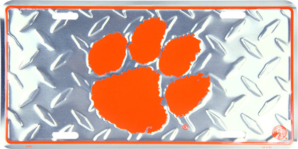 HangTime Clemson University - Clemson Tigers 6x12 Diamond Background License Plate