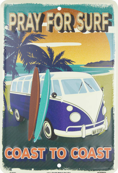 HangTime Pray for Surf Coast to Coast 8x12 Novelty Parking Sign