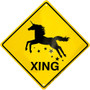 Hangtime Unicorn Crossing 12x12 Crossing Sign