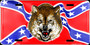 Hangtime Confederate Rebel Flag with Wolf 6x12 License Plate