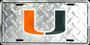 Hangtime University of Miami - Miami Hurricanes 6x12 Diamond Background LIcense Plate