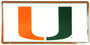 Hangtime Univerisity of Miami - Miami Hurricanes Logo on White 6x12 License Plate
