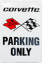 Hangtime Corvette Parking Only - White 8x12