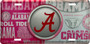 Hangtime University of Alabama - Alabama Crimson Tide - Bullseye Style License Plate