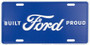 Ford Built Proud 6 x 12 Embossed aluminum license plate