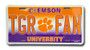 Clemson TGR FAN 6 x 12 Embossed aluminum license plate