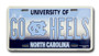 UNC GO HEELS 6 x 12 Embossed aluminum license