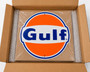 HangTime Gulf Oil garage sign 24 inches in diameter
