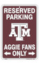 Hangtime Texas A & M embossed parking sign 8  x 12