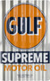 Hangtime Gulf Supreme Motor Oil corrugated sign 12 x 18 inches