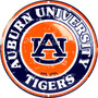 Auburn Tigers 12 Inch Embossed Metal Nostalgia Circular Sign