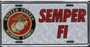 Hangtime USMC Semper FI Diamond Background License Plate