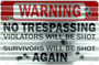 Hangtime WARNING NO TRESPASSING 12 x 18 inch corrugated sign