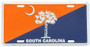 Hangtime South Carolina - Palmetto Moon License Plate - Orange and Blue