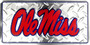 Hangtime University of Mississippi - Ole Miss Rebels 6x12 Diamond Background License Plate