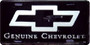 Hangtime GENUINE CHEVROLET with Bowtie on Black 6x12 License Plate