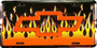 Hangtime Chevy Bowtie with Flames Background 6x12 License Plate