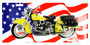 Hangtime Motorcycle on US Flag Background 6x12 License Plate