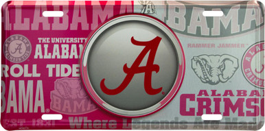 Alabama Car Decal UNIVERSITY ALABAMA Vanity RISING TIDE License Plate UA Crimson Roll NCAA Alabama License Plate Metal