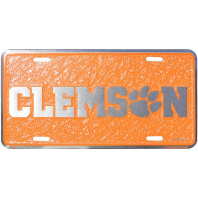 NCAA Clemson Tigers University Diecast License Plate 12" X 6" SLS-24529