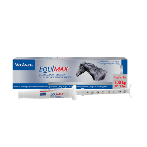 Equimax 140,3 mg/g Praziquantel / 18,7 mg/g Ivermectin (Injektor mit 7,49g)