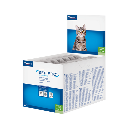 Effipro 50 mg Katze gegen Flöhe und Zecken (24 Pipetten)