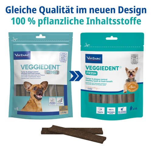 VeggieDent Kaustreifen Größe XS (für Hunde bis 5 kg Körpergewicht)