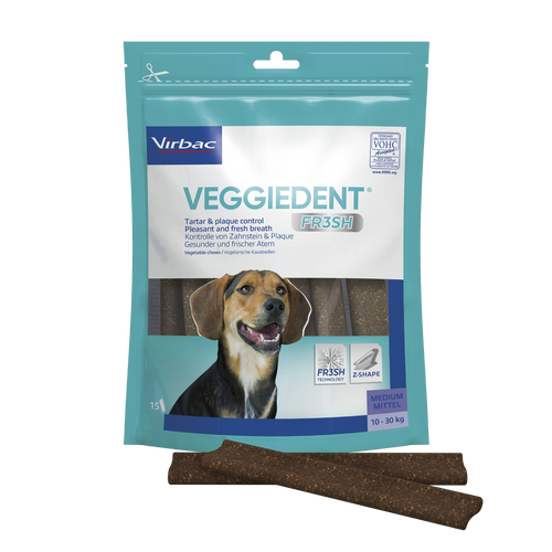 VeggieDent Kaustreifen Größe M (für Hunde von 10 bis 30 kg Körpergewicht) VeggieDent Kaustreifen Größe M (für Hunde von 10 bis 30 kg Körpergewicht)