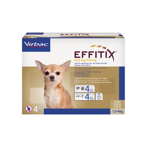 Effitix 26,8 mg/240 mg Fipronil/Permethrin Größe XS (Hunde 1,5 bis 4kg)