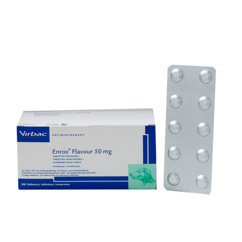 Enrox Flavour 50mg Enrofloxacin für Hunde (100 Tabletten)