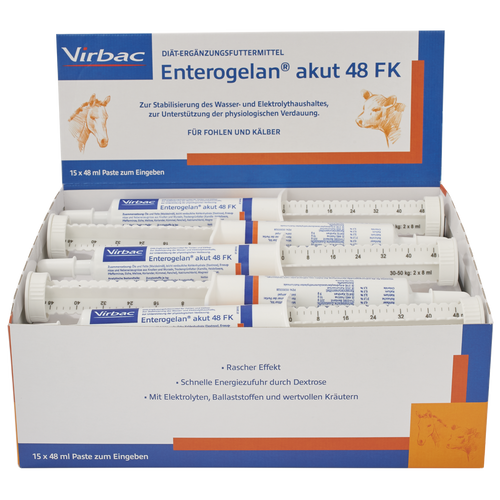 Enterogelan akut 48 FK (Injektor mit 55,3g für Fohlen und Kälber 30 - 50kg)