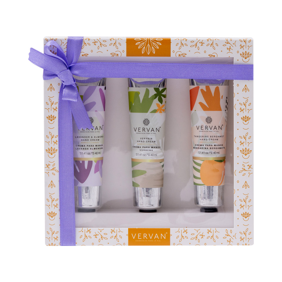 Kit 3 Cremas De Manos Mandarina Bergamota Verbena Y Lavanda Almendras Vervan 7647