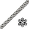304 Stainless Steel Wire Rope 5/16", 7x19, 100 ft