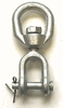 Galvanized Drop Forged Eye/Jaw Swivel, 3/8"