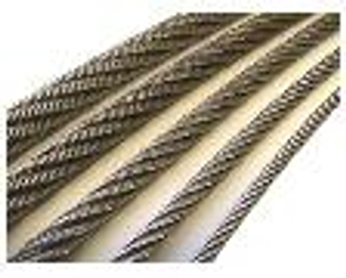 304 Stainless Steel Wire Rope 3/32", 7x7, by the foot