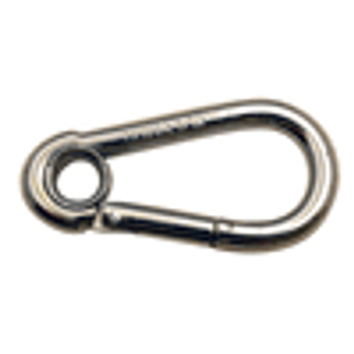 Zinc Plated Spring Hook with Eyelet, 1/4"
