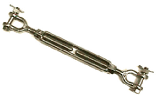 316 Stainless Steel Turnbuckle, Jaw/Jaw, 1/2" x  6" Take-up