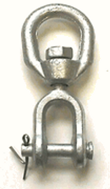 Galvanized Drop Forged Eye/Jaw Swivel, 3/8"
