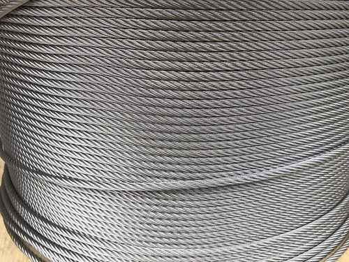 304 Stainless Steel Wire Rope 3/8", 7x19, 250 ft reel. Made in Korea