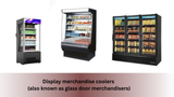 Display merchandise coolers (also known as glass door merchandisers)