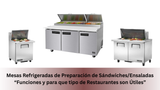 Mesas Refrigeradas para Preparación de Sándwiches/Ensaladas: "Funciones y para que tipo de Restaurantes son Útiles"