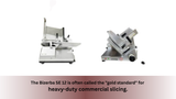 The Bizerba SE 12 is often called the "gold standard" for heavy-duty commercial slicing.