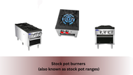 Stock pot burners (also known as stock pot ranges)