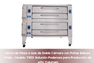 Horno de Pizza a Gas de Doble Cámara con Patas Bakers Pride – Modelo Y602: Solución Poderosa para Producción de Alto Volumen