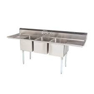  3 Compartment Sink with Commercial Garbage Disposals